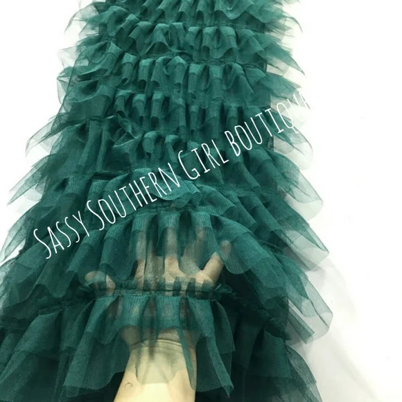 🆕⭐Dark green layered tulle maxi skirt